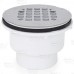 2" Hub, Solvent Weld PVC Shower Base/Module Drain w/ Snap-in Strainer, Receptor Base