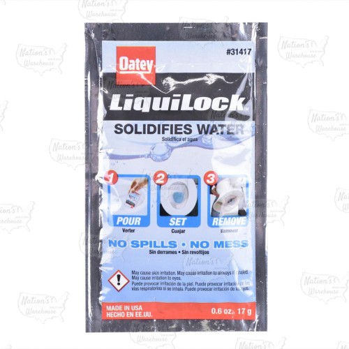 0.6 oz Liquilock Gel Packet, Solidifies Toilet Water