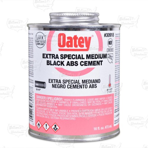 16 oz Medium-Body ABS Cement w/ Dauber, Milky Clear