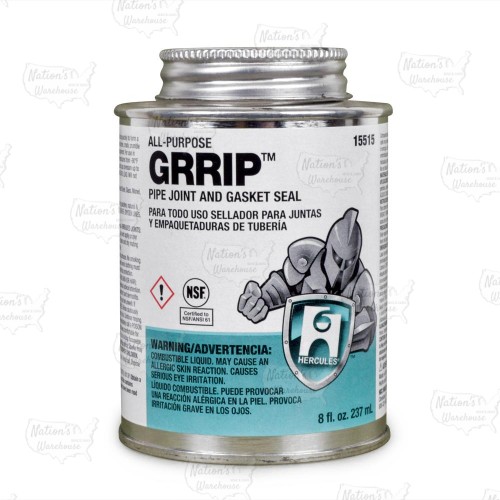 Grrip Industrial Black Thread Sealant w/ Brush Cap, 8 oz (1/2 pint)