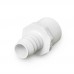 1" Barbed Insert x 1-1/4" Spigot (1" Socket) Nesting PVC Adapter, Sch 40, White