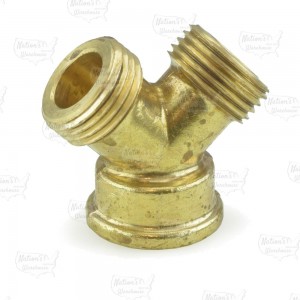 3/4" Garden Hose Brass Wye "Y"