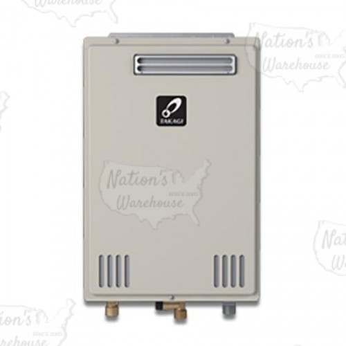 Takagi TK-510U-E Outdoor Tankless Water Heater, Natural/Propane Gas Convertible, 199KBTU