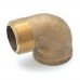 1-1/4" FPT x MPT Brass 90° Street Elbow, Lead-Free