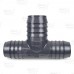 1-1/2" x 1-1/4" x 1-1/4" Barbed Insert PVC Reducing Tee, Sch 40, Gray