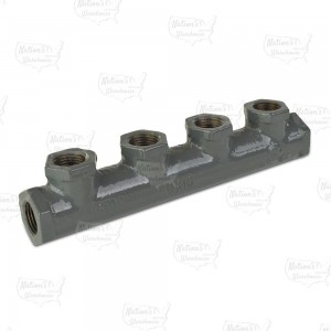 4-Branch Gas Manifold, 1/2" FIP Inlet/Outlet x 1/2" FIP Branches