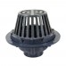 PVC Roof Drain w/ Enameled Cast Iron Dome Strainer, 3" PVC Hub