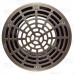 Low-Profile (Short) PVC Floor Drain w/ Round Nickel Bronze Strainer, PVC 4" Hub