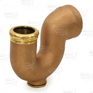 2" FNPT x 1-1/2" Tubular Cast Brass NY Reg P-Trap w/ Cleanout