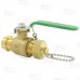 3/4" Press x 3/4" Male Garden Hose Brass Ball Valve w/ Cap & Chain, Lead-Free