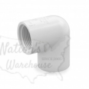 1" Barbed Insert x 1" Female NPT 90° PVC Elbow, Sch 40, Gray