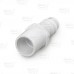 3/4" Barbed Insert x 3/4" Spigot (1/2" Socket) Nesting PVC Adapter, Sch 40, White