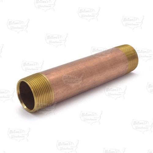 1-1/4" x 8" Brass Pipe Nipple