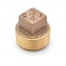 3/4" MPT Square-Head Brass Plug, Lead-Free