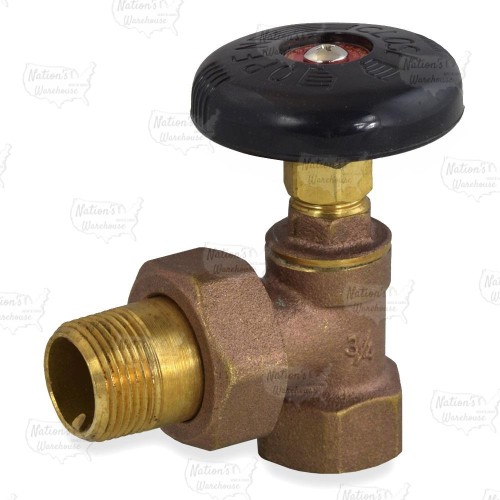 3/4" FIP x 3/4" MIP Union Hot Water Radiator Angle Valve