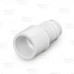 1" Barbed Insert x 1" Spigot PVC Adapter, Sch 40, White