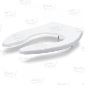 Bemis 1655CT (White) Commerical Plastic Elongated Toilet Seat w/ Check Hinges, Extra Heavy-Duty