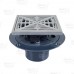 Square PVC Shower Tile/Pan Drain w/ Matte St. Steel Strainer, 2" Hub x 3" Inside Fit (less test plug)