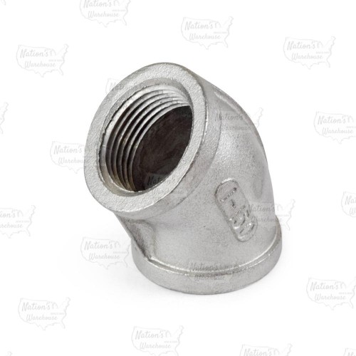 1" 304 Stainless Steel 45° Elbow, FNPT threaded