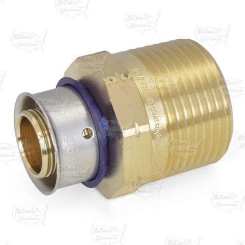 3/4" PEX Press x 1" Male Threaded Adapter, Lead-Free Bronze