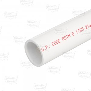 1-1/2" x 1ft PVC Pipe, Solid Core, Sch40