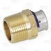 3/4" PEX Press x 1" Male Threaded Adapter, Lead-Free Bronze