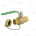 3/4" Press x 3/4" Male Garden Hose Brass Ball Valve w/ Cap & Chain, Lead-Free