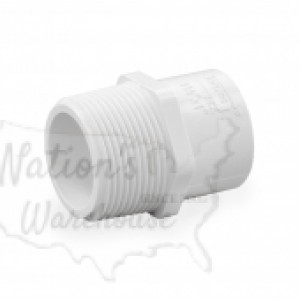 1" Barbed Insert x 1-1/4" Male NPT Threaded PVC Reducing Adapter, Sch 40, Gray