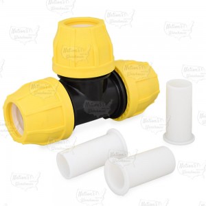 1-1/2" IPS Compression Tee for SDR-11 Yellow PE Gas Pipe