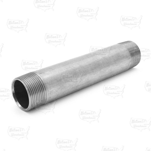 1-1/4" x 10" Stainless Steel Pipe Nipple