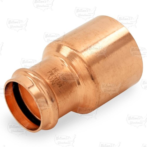 2" FTG x 1-1/4" Press Copper Reducer, Imported