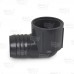 2" Barbed Insert x 2" Female NPT 90° PVC Elbow, Sch 40, Gray