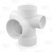 3" PVC DWV Sanitary Tee w/ 2" Right & Left Side Inlets