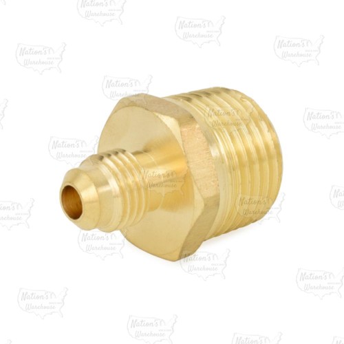 1/4" Flare x 1/2" Male NPT Threaded Brass Adapter