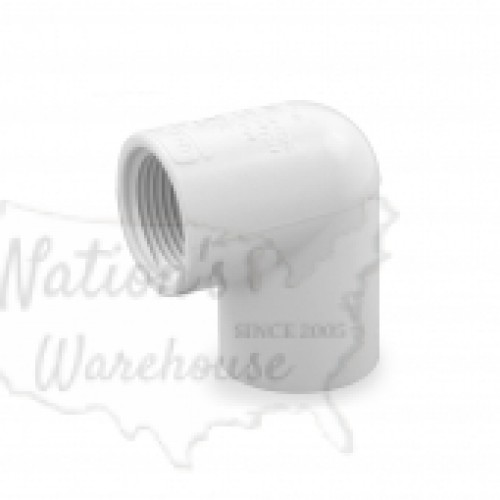 3/4" Barbed Insert x 3/4" Female NPT 90° PVC Elbow, Sch 40, Gray