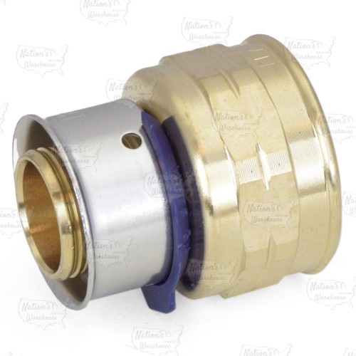 3/4" PEX Press x 3/4" Female Threaded Adapter, Lead-Free Bronze