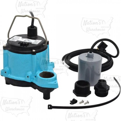 Automatic Sump Pump w/ Wide Angle Float Switch, 10' cord, 1/3HP, 115V