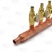 Sioux Chief 5-Port Type L Manifold with 1/ 4 inch PEX Valves, 3/4 inch PEX x Open, Copper 
