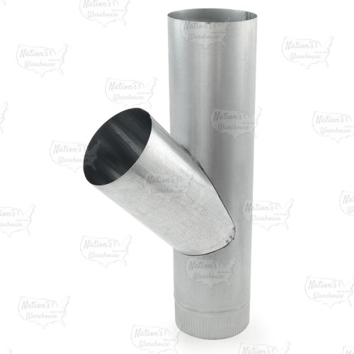 6" Galvanized Flue Wye, 24" Length, 26 GA..