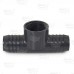 1-1/2" Barbed Insert x 1-1/2" Female NPT Threaded PVC Tee, Sch 40, Gray