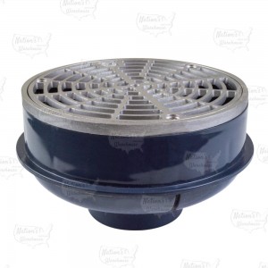 QuadDrain Round Floor Drain w/ Stainless Steel Strainer & Ring, PVC 2" Hub x 3" Inside Fit