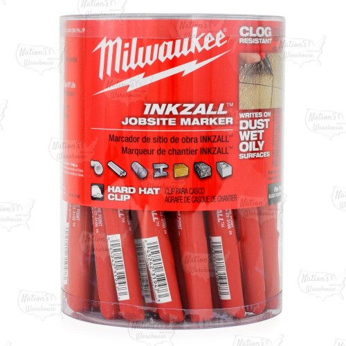 (Box of 36) Fine Point Inkzall Jobsite Permanent Markers, Black