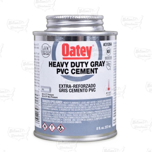8 oz Heavy-Duty PVC Cement w/ Dauber, Gray