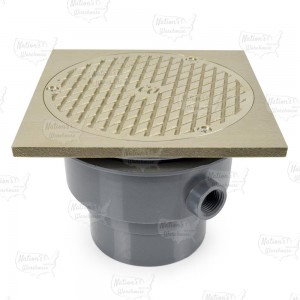 Standard Adjustable Cleanout Complete Assembly, Square, Nickel-Bronze, PVC 3" Hub