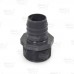 1-1/4" Barbed Insert x 1-1/2" Male NPT Threaded PVC Reducing Adapter, Sch 40, Gray