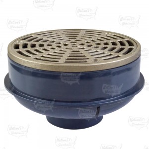 QuadDrain Round Floor Drain w/ Nickel Bronze Strainer & Ring, PVC 2" Hub x 3" Inside Fit