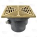 FinishLine Adjustable Floor Drain Complete Assembly, Square, Nickel-Bronze, 4" Cast Iron No-Hub