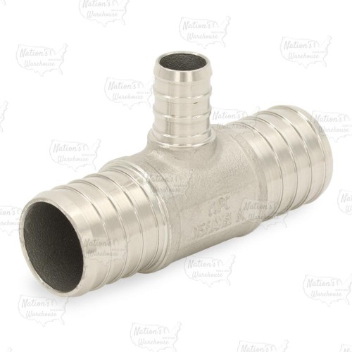 1" PEX x 1" x 1/2" PEX 304 St. Steel Reducing Tee (Lead-Free)..