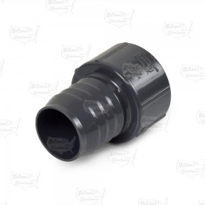 1-1/2" Barbed Insert x 1-1/2" Female NPT Threaded PVC Adapter, Sch 40, Gray