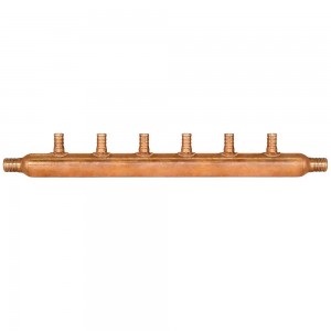 Sioux Chief 672X0699 6-Branch Type L Manifold, 3/4 in PEX x 1/2 in PEX x Open, Copper